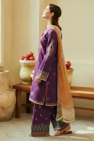 3 Pcs Women's Embroidered Suit - Image 4