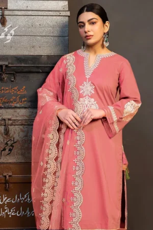 3 Pcs Women's Unstitched Embroidered Suit