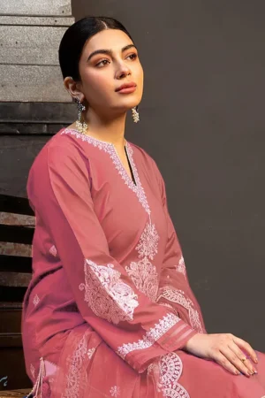 3 Pcs Women's Unstitched Embroidered Suit - Image 3