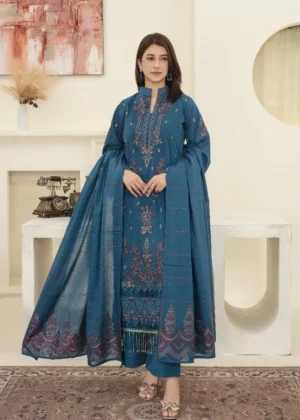 3 Pc Unstitched Embroidered Suit