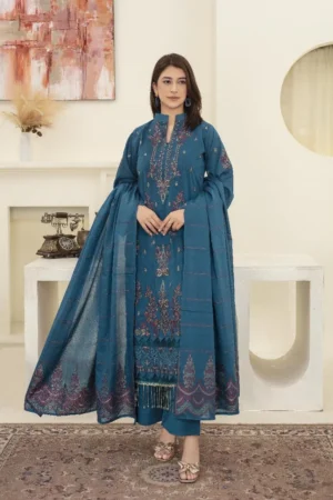 3 Pc Unstitched Embroidered Suit