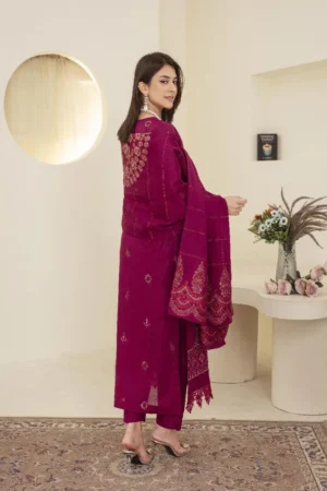 3 Pc Unstitched Embroidered Suit - Image 3